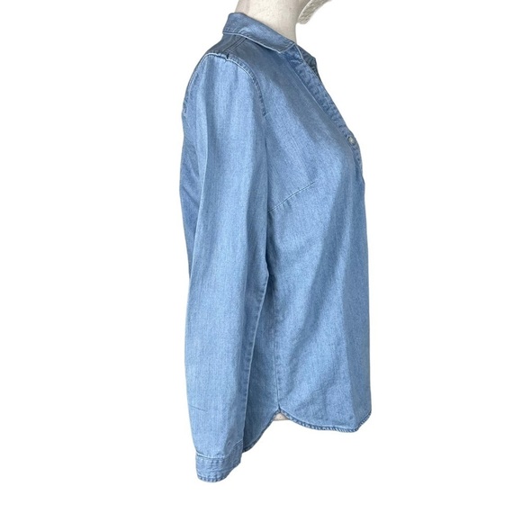 J Crew Chambray Long Sleeve Top - Picture 2 of 9